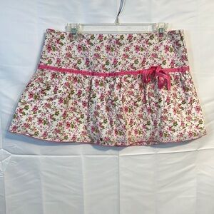 Y2k Floral Pink mini Skirt with Bow